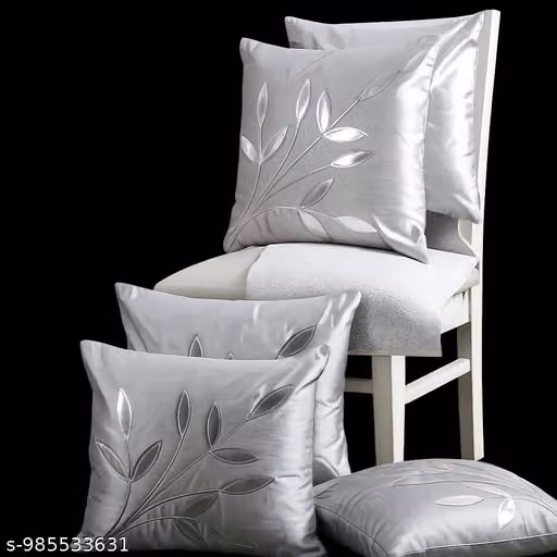 A.S.Tradres Cushion Cover Set , home decor cushion cover | dupion silk cushion cover |pack of 5 size 16x16 inches and 40x40 cm