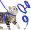 BLUE Cat Harness Full Body With Leash Set - For Walking | Escape Proof Cat Buckle Harness (Medium, BLUE)