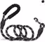 Heavy Duty Dog Leash 5ft with Padded Handle & Reflective Ropee for All Dog, Durable Climbing Ropee Leash with Strong Metal Clasp for Night Walking, Running, Hiking, Training (Black, 5 FT)