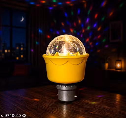 360° RGB Disco Ball Light Bulb | Crystal LED Party Projector Lamp for Home, Room Decor, Birthday & Wedding Decoration , LED Rotating Disco Party Light | RGB Color Changing Crystal Dome Bulb for DJ, Home Decor, Kids Room & Festival Lighting