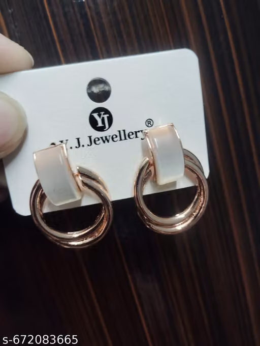 Stylish Rose-Gold Tone Earrings
