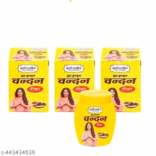 Hari Darshan Pure Kumkum Chandan Tika -Pack of 3-40gm Each | Sandalwood Paste with Long Lasting Fragrance Tilak for Daily Pooja,Havan and pooja samagri