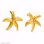Golden Starfish Statement Stud Earrings for Women – Luxury Ocean Inspired Gold Earrings