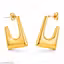 Modern Geometric Gold Hoop Earrings for Women – Minimalist Square Open Hoop Jewelry