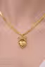 Gold Heart Bow Pendant Necklace for Women & Girls Stylish Cute Korean Chain Party Wear Wedding Fashion Jewellery Gift