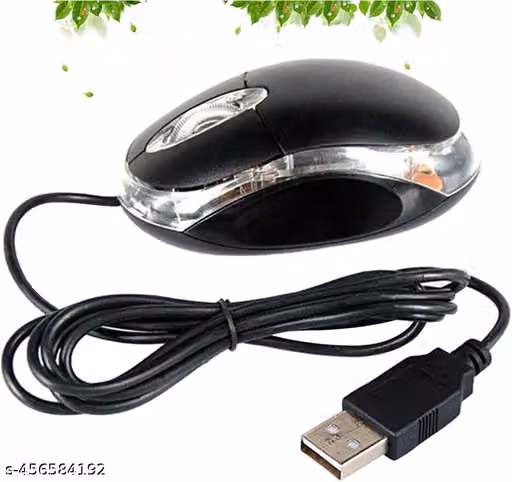 WIRED OPTICAL MOUSE - Computer Mouse, Mini LED Light Wired USB Optical Mouse for PC and Laptop Computer Mouse High Quality Best Wired Mouse (Black), Pack of 1