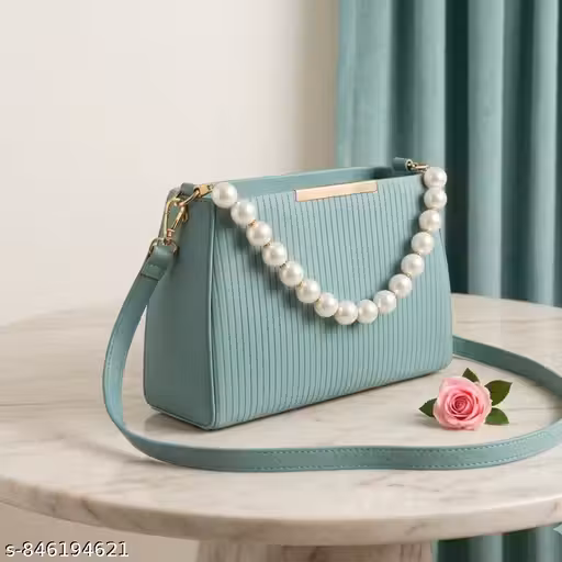 Stylish Olive Green pearl Handbag for Women | Premium Shoulder Sling Bag | Party Wear & Daily Use Ladies Purse