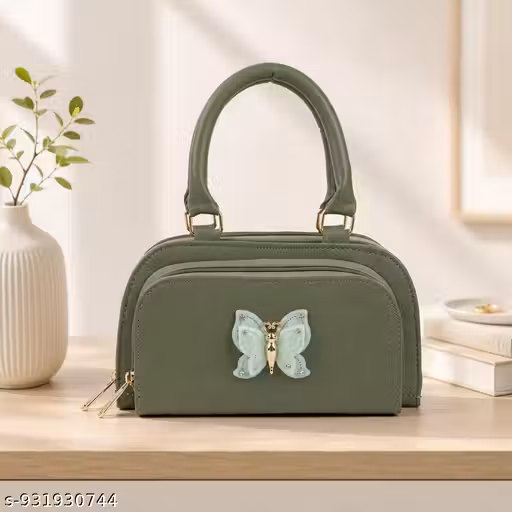 Fashion Mini Handbag for girls butterfly Design|Mini handbag for girls|Handbag with 3 compartment and comfortable to carry for girls