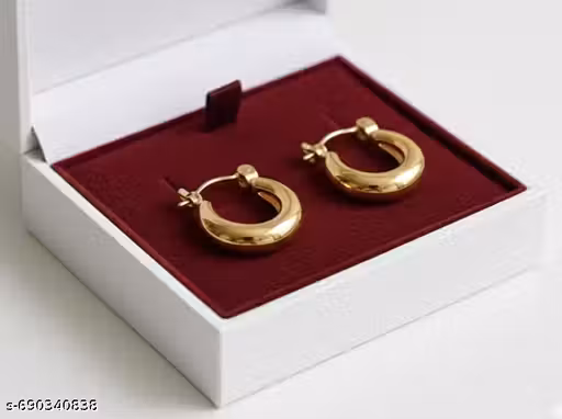Stylish man & women girls and boys Round Bali earring fashion valentin Hoop Bail Earrings stylish design gold plating Hoop earrings,stud earrings plug earring Drops &Design colour gold plating (pack fo 2 pcs)