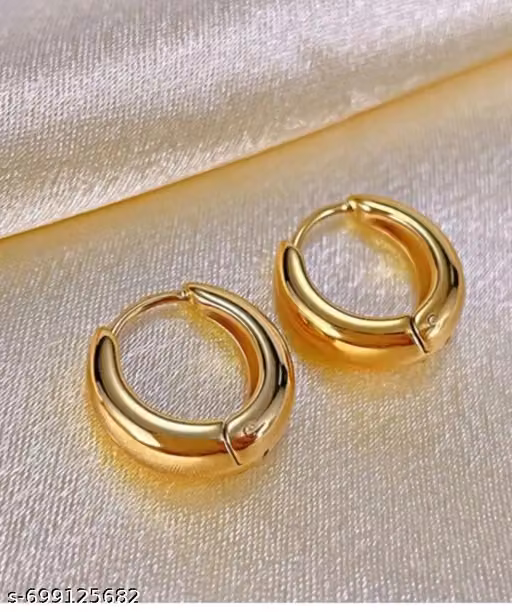 Stylish gold plating Hoop kaju Bali earring for men and women fashion small lightweight daily wear Bali