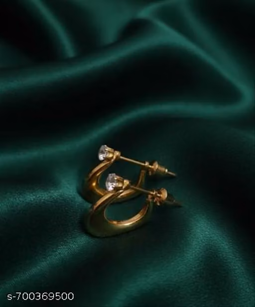 Stylish man & womens Kundal kaju earring fashion valentin Hoop Kundal Earrings stylish design gold plating Hoop earrings,stud earrings plug earring Drops &Design colour gold plating (pack fo 2 pcs)