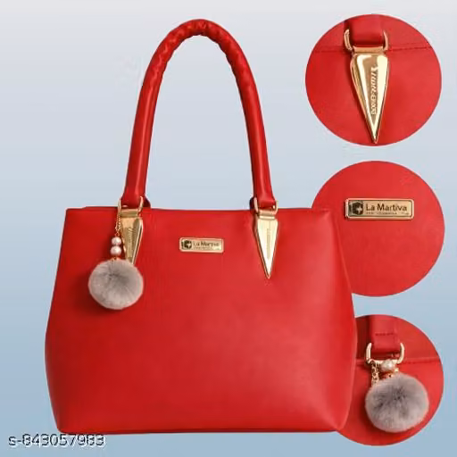 Women’s Stylish Red Handbag | Elegant PU Leather Shoulder Tote Bag for Office, Party & Daily Use | Spacious Ladies Purse