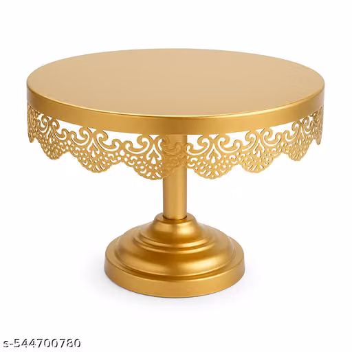 10 Inch Gold Metal Cake Stand | Decorative Cake & Cupcake Display Stand for Wedding, Birthday & Anniversary