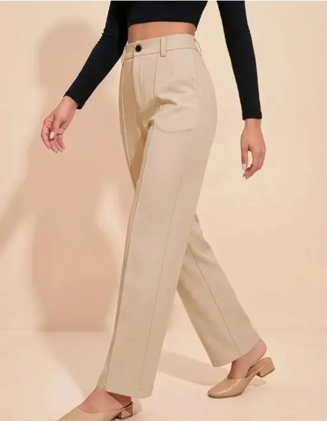 Women's High-Waisted Straight-Leg Tailored Trousers