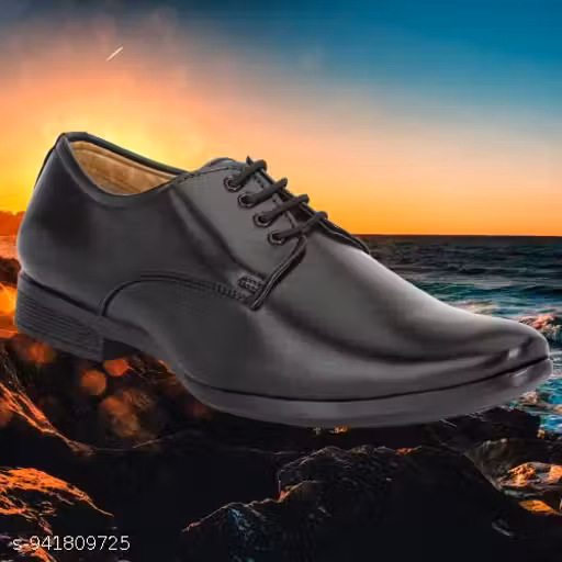 Men's Black Formal Lace-Up Shoes – Office & Party Wear, Comfortable Dress Shoes for Work, Weddings, and Events