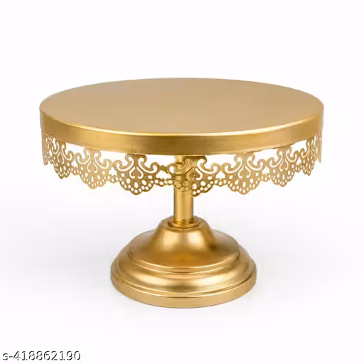 Gold Metal Cake Stand 10 Inch | Round Dessert Display Stand for Birthday, Wedding & Special Occasions