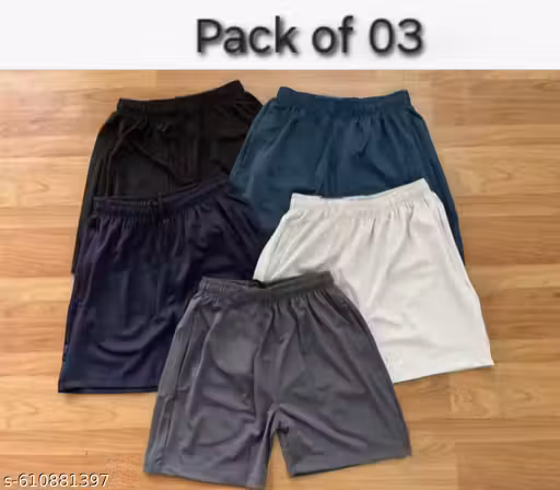 Ns shorts | | Pack of 3 Men’s Shorts | Comfortable Cotton Blend Regular Fit Shorts for Men | Stylish Casual Wear Shorts for Gym, Running, Travel & Daily Use | Lightweight & Breathable Men’s Summer Shorts Combo | comfortable shorts for men