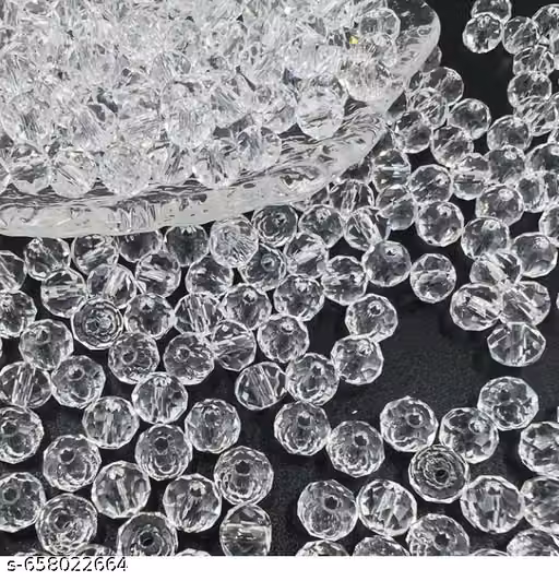 200 Psc, beads crystal white , beads,jewellery art, craft,beads, had bracelets maker beads.