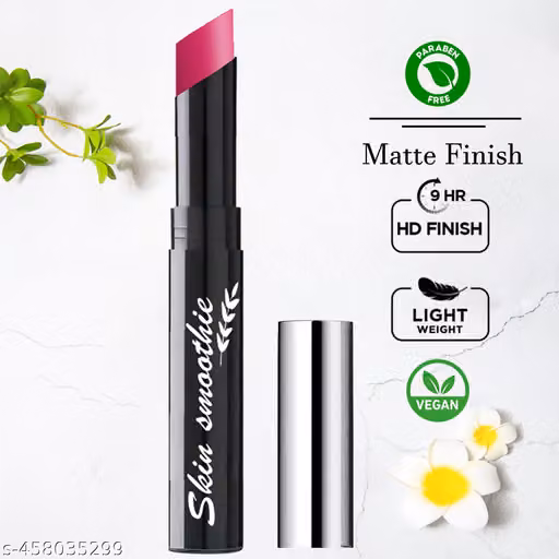 SKIN SMOOTHIE Matte Lip Crayon Lipstick Pencil Velvety Creamy Matte Lip Liner Full Coverage High Pigment Waterproof Long Lasting Lipstick for Women, Matte Lip Color with Smooth Set of 1 (Coral)