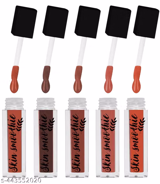 SKIN SMOOTHIE Matte Mini Liquid Lipsticks Set – Long-Lasting Nude Collection (5x1.5ml)