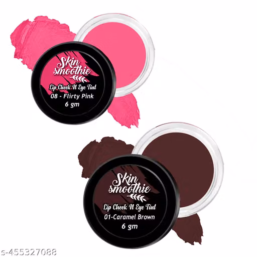 Caramel Brown & Flirty Pink Lip & Cheek Tint | Long Lasting, & Matte Finish Lip Stain Pomegranate
