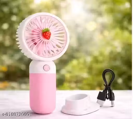 Cute Mini USB Rechargeable Hand Fan for Travel & Summer | Lightweight Portable Cooling Fan with Stand ( pack of 1)
