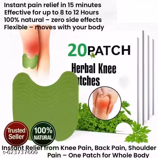 Herbal Knee Plaster 20 Sticker Pain Relief and Inflammation Patches Joint Knee Relief Patches Kit Natural Wormwood Extract Sticker Knee Pain Relief Patches For Men Women Pack Of 20 (Heavy quality)