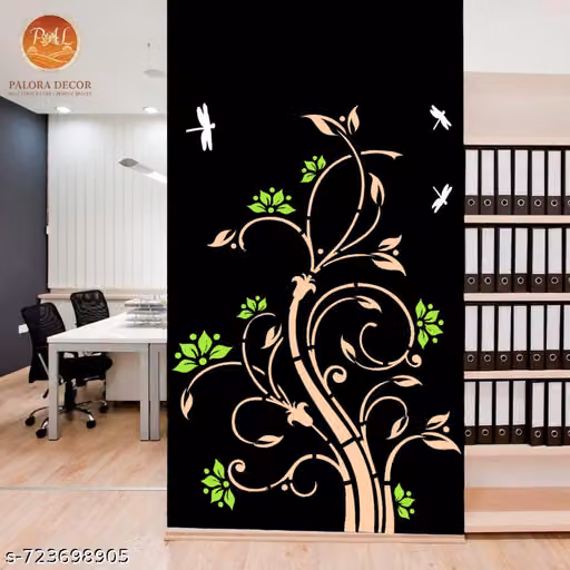 PALORA DECOR Floral Tree Theme Wall Stencil for Creative Spaces | Size:- 16 x 24 Inch | Multi-Use Painting Stencil for Bedroom, Balcony, Living Room, Pooja Room, Kids room, Home Entrance , Accent Wall & Office | Pack of 1