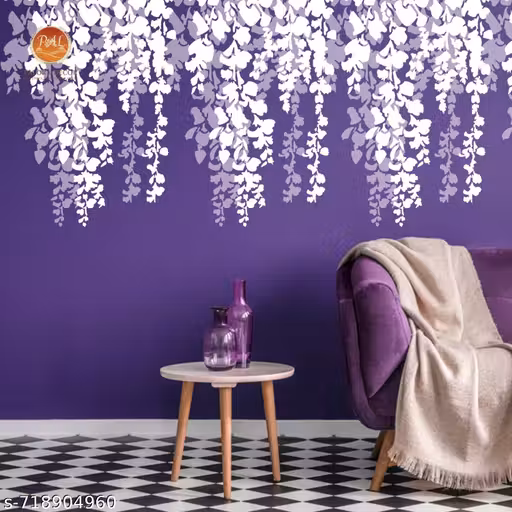 PALORA DECOR Hanging Wisteria Floral Theme Wall Stencil for Creative Spaces | Size:- 16 x 24 Inch | Multi-Use Painting Stencil for Royal Bedroom , Sitting Area, Feature Wall & Accent Wall | Pack of 1
