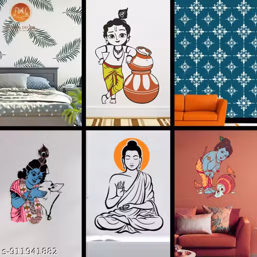 PALORA DECOR Wall Stencil for Creative Spaces | Size:- 16 x 24 Inch | Multi-Use Painting Stencil for Home & Office | Pack of 6