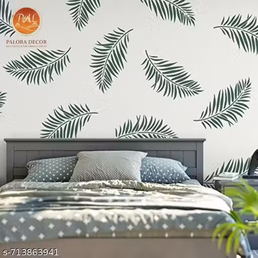 PALORA DECOR Tropical Palm Leaves Theme Wall Stencil for Creative Spaces | Size:- 16 x 24 Inch | Multi-Use Painting Stencil for Living Room, Kids room, Home Entrance, Balcony Area, Cafe wall & Accent Wall | Pack of 1