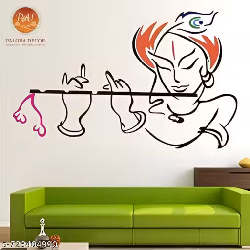PALORA DECOR Minimal Krishna Art Theme Wall Stencil for Creative Spaces | Size:- 16 x 24 Inch | Multi-Use Painting Stencil for Bedroom, Balcony, Living Room, Pooja Room, Kids room, Home Entrance , Accent Wall & Office | Pack of 1