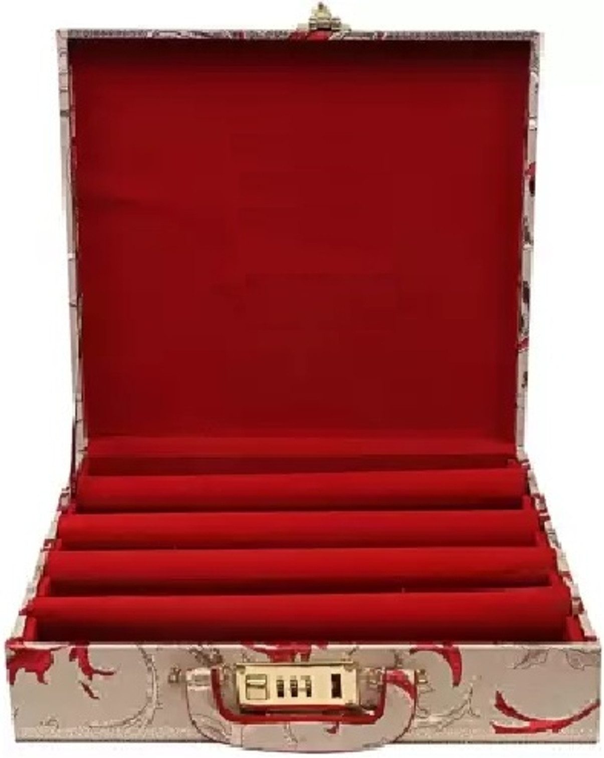 tosim Tuff Wooden 1 Piece Four Rod Bangle Storage Box with Lock System Lockable Vanity Box Vanity Box (Multicolor)