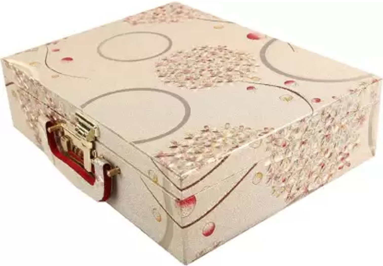 tosim Trendy Bangle Box With 1 of 3 Rods And Lock system To Carry Bangles Lockable Vanity Box (GOLDEN, multicolor flower print)