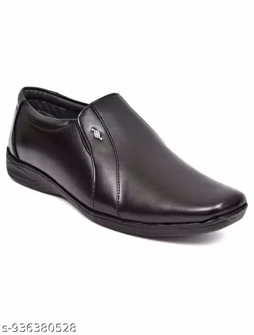 Lee Force Men's Premium Black Synthetic Leather Formal Shoes