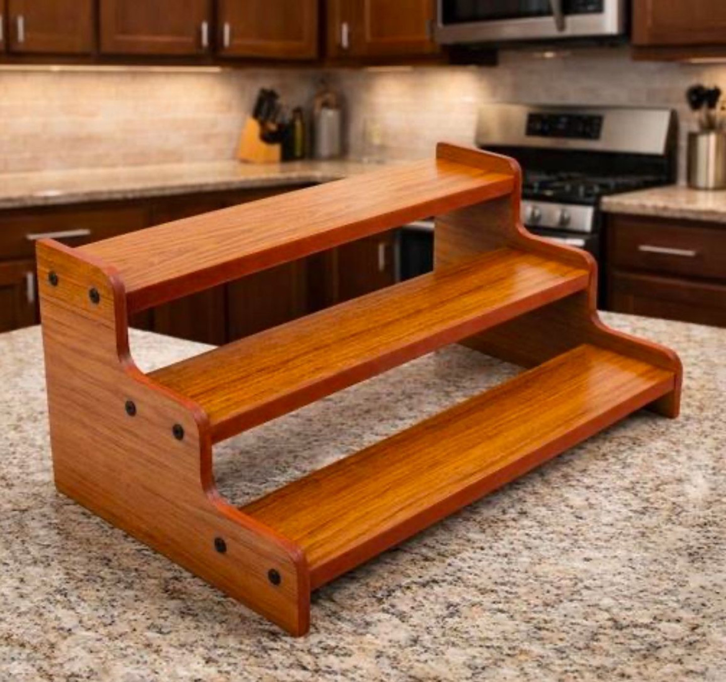 Mark Wood Containers Kitchen Rack Kitchen Rack 3 Tier Wooden Masala Rack for Kitchen Wood Wood