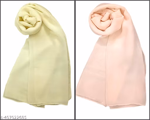 PREMIUM DIAMOND GEORGETTE/MALAYSIAN GEORGETTE HIJAAB FOR WOMEN, PACK OF 2