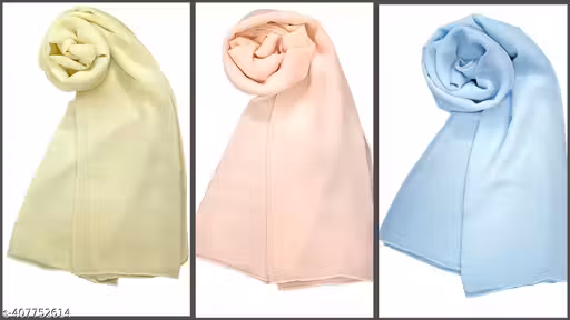 PREMIUM DIAMOND GEORGETTE/MALAYSIAN GEORGETTE HIJAAB FOR WOMEN, PACK OF 3