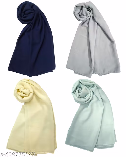 PREMIUM DIAMOND GEORGETTE/MALAYSIAN GEORGETTE HIJAAB FOR WOMEN, PACK OF 4