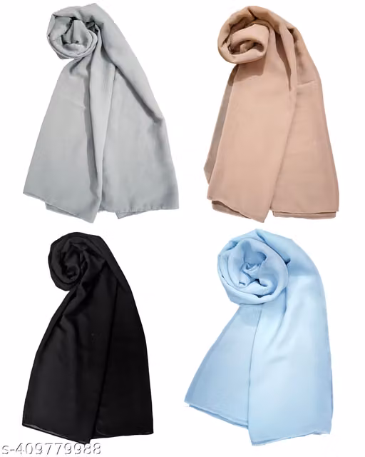 PREMIUM DIAMOND GEORGETTE/MALAYSIAN GEORGETTE HIJAAB FOR WOMEN, PACK OF 4