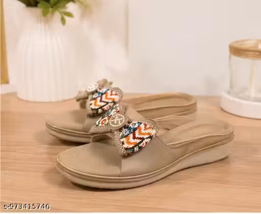 Women’s Casual Slip-On Platform Wedge Sandals with Bow