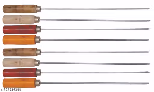 Standerd Barbecue Skewers. 15.inch height 4.mm thickness Sticks for Oven. seekh kabab. roll stic.(pack of 8 pcs)Barbecue Skewers Sticks for Oven steel coted