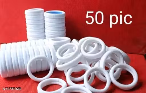 50 pic white colour White color Nylon thalamudi kattu/thalamudi bandham/Jada Bandlu/Muti pattaikal/hair baandukal/Kudalu byandgalu/Hair byandgalu Ideal for Women / Girls 50 piece of pack