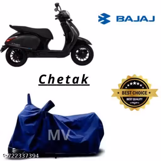 Cover for Bajaj Chetak 3502 Electric Scooter Scooty Cover with Water-Resistant and Dust Proof Premium 190T (Navy Blue))
