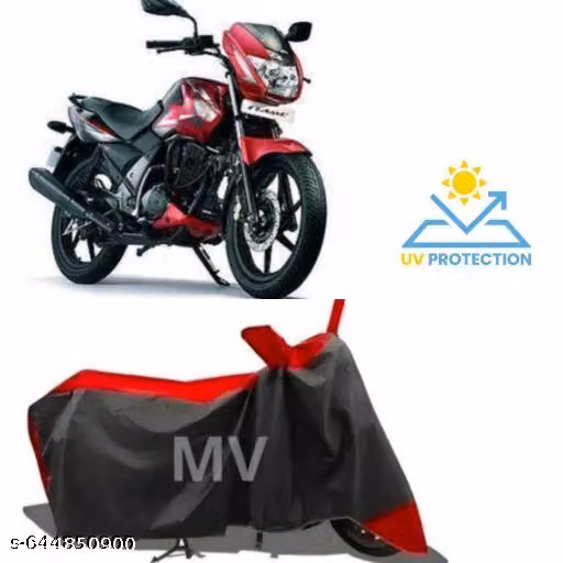 MV Makers Presents 100% Waterproof, Dirt & DustProof Bike/Scooty/Motorcycle Cover For TVS Flame with Premium Polyester Fabric (Black) also Suitable for all 125cc bikes and scooty