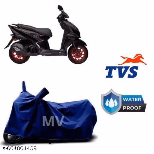 Body Cover TVS Ntorq 125 Full Body Cover with Waterproof, Dust Proof, UV Rays Protective, Triple Stitching & Lightweight Two Wheeler Covers - (Black with Waterproof Aqua Piping) Visit the MV Makers.