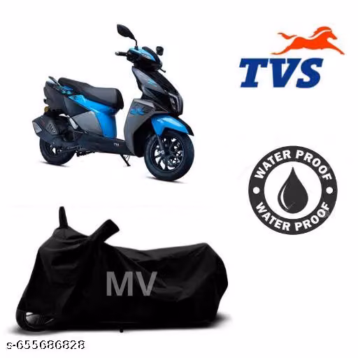 100% Waterproof Bike Body Cover for TVS NTORQ 125 Coated, Dustproof UV Protection Custom Fit Cover-(Black)