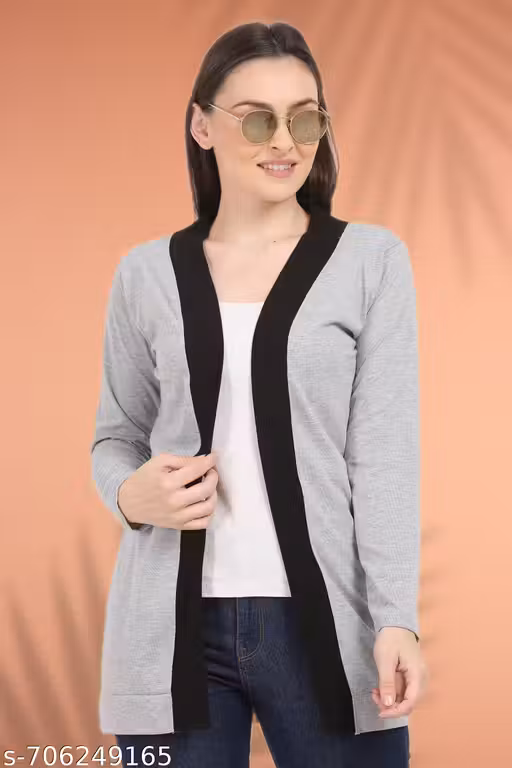 Ddaspration Women Solid Cotton Layering Shrug – Open Front Design