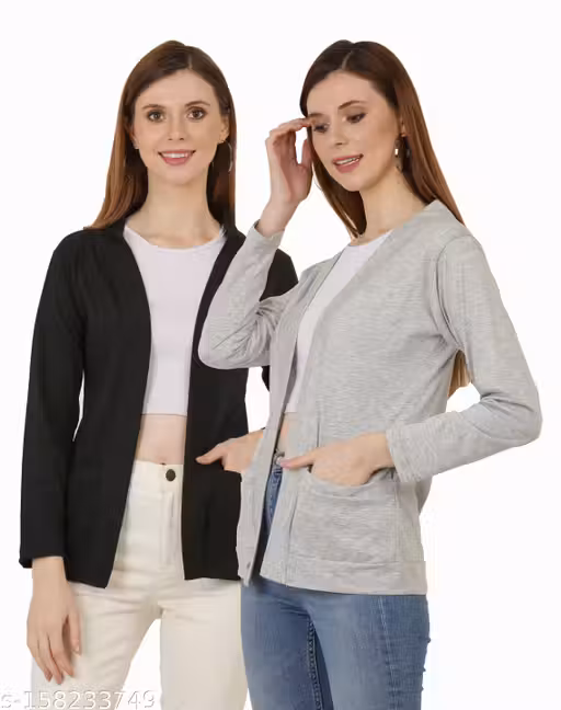 Women Cotton Pocket Shrug combo
