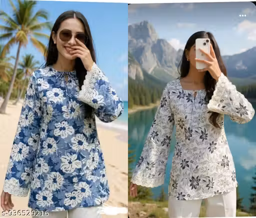 Stylish PRINTED Short KURTI FOR WOMEN